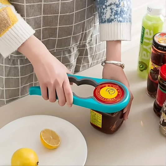 Abrelatas 4 en 1 Multifuncional Antideslizante – Herramienta de Cocina para Abrir Frascos y Botellas
