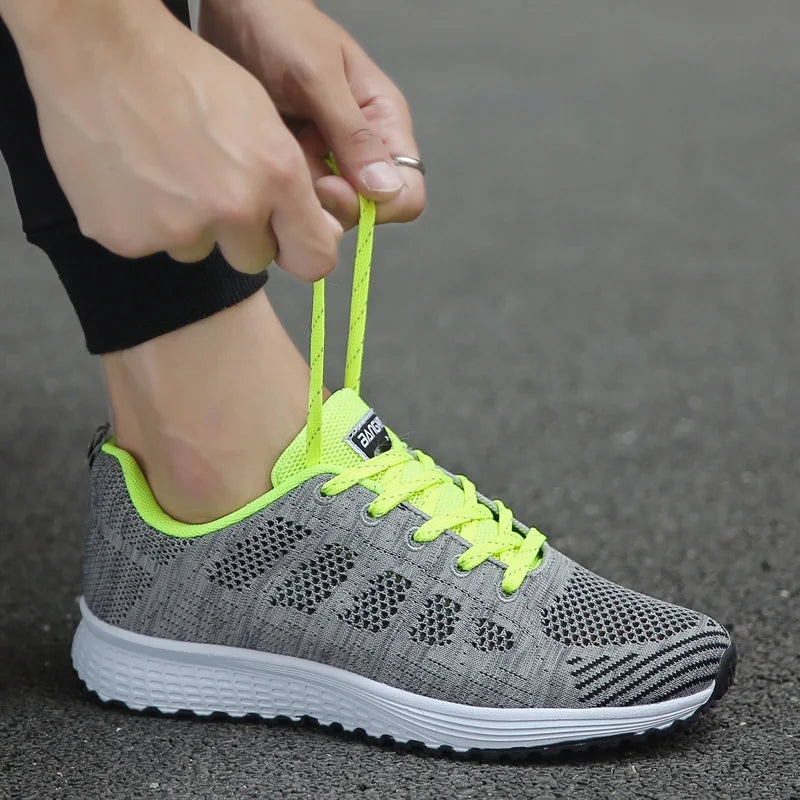 Zapatillas Casual para Mujer 2024 – Ligeras, Transpirables, de Malla, Cómodas para Caminar, Estilo Sneakers Blancas