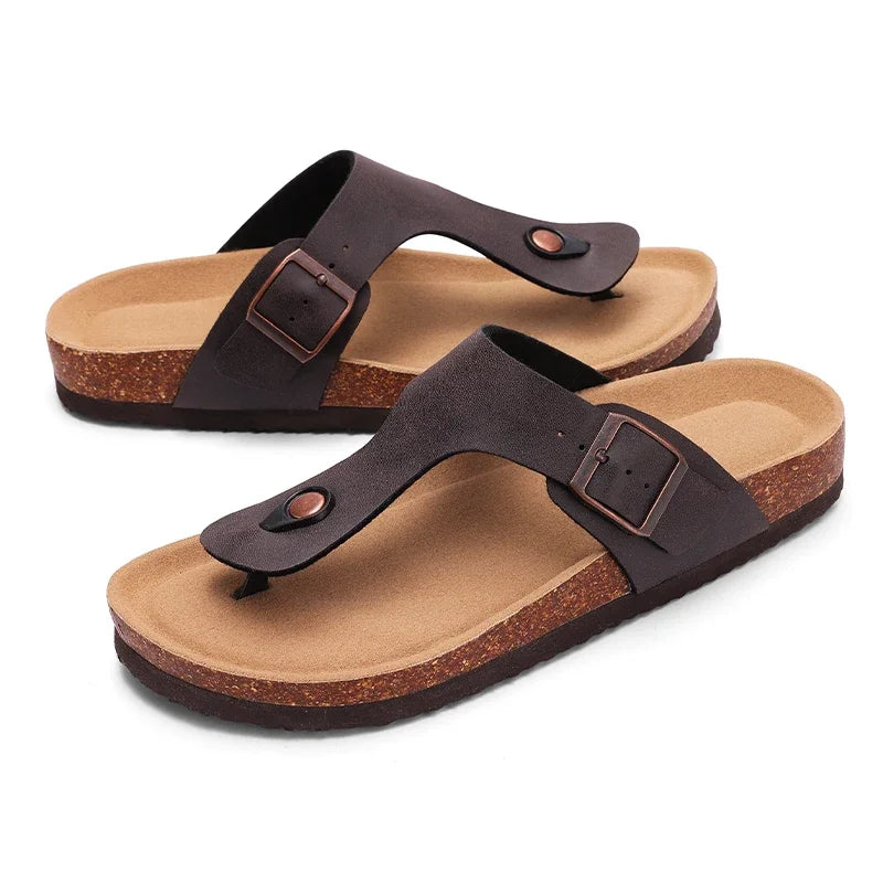 Sandalias de Corcho con Soporte de Arco – Antideslizantes, Cómodas y Estilo Clásico (Unisex)