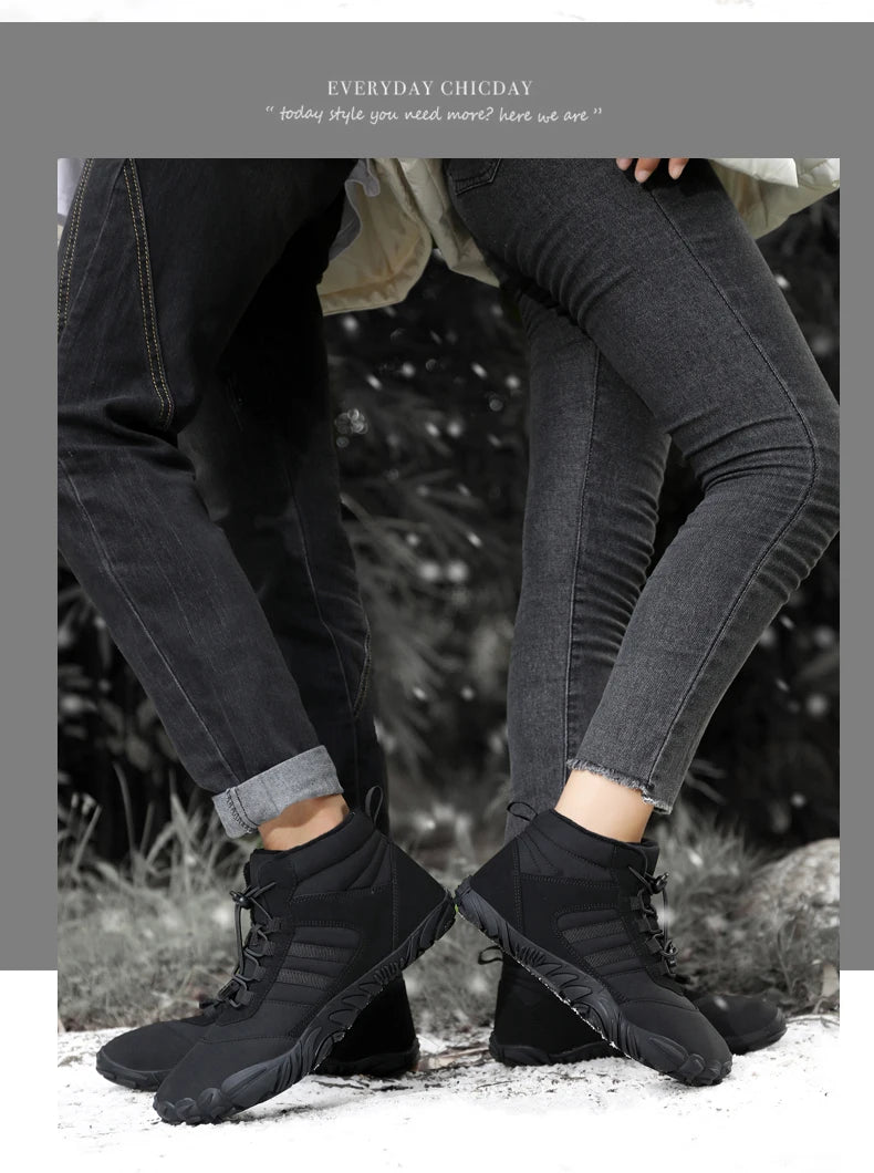 Botas de Invierno Impermeables Unisex – Tipo Barefoot, Cálidas con Forro de Peluche, Ideales para Nieve, Caminatas y Outdoor