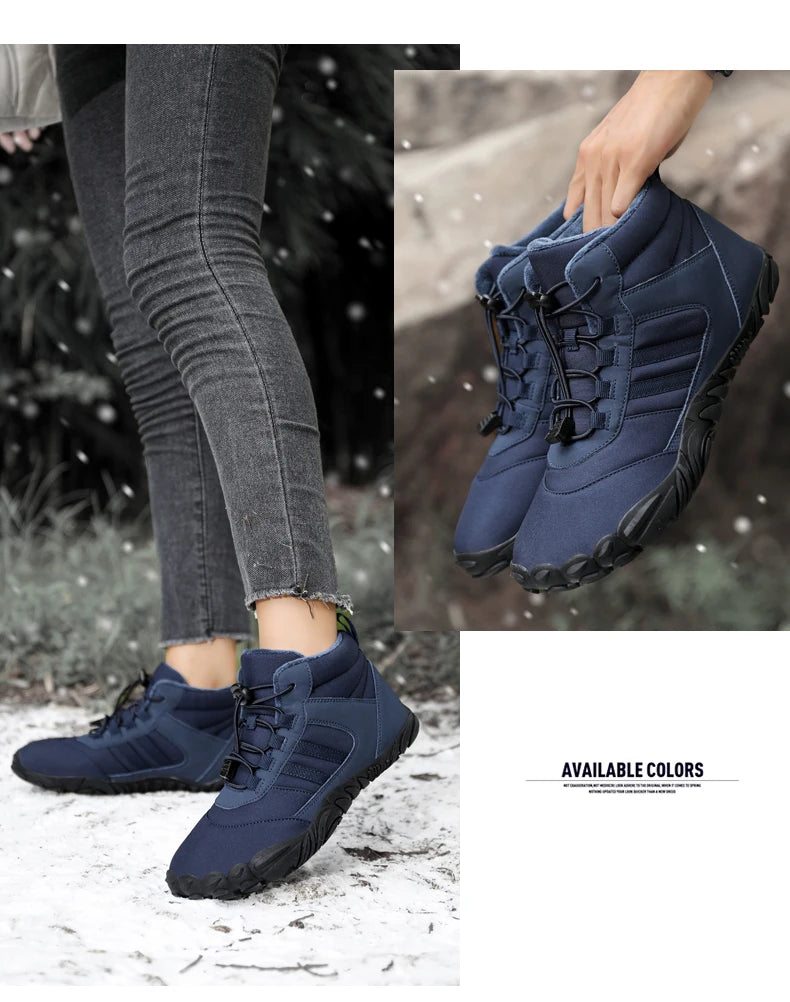 Botas de Invierno Impermeables Unisex – Tipo Barefoot, Cálidas con Forro de Peluche, Ideales para Nieve, Caminatas y Outdoor