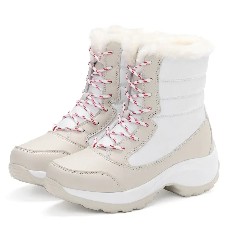 Botines Mujer Invierno con Plataforma – Cálidos, Ligeros, Antideslizantes, Ideales para Nieve y Uso Diario
