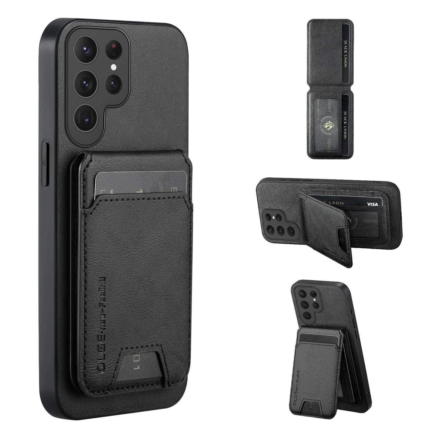 Wallet Card Holder Case for Samsung Galaxy S26 S25 S24 S23 S22 S21 Ultra Plus FE Edge Magnet Cover Leather Mag-safe Stand Shell