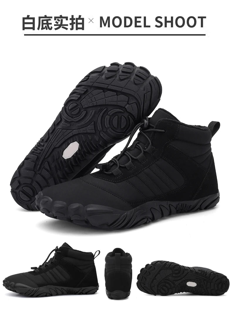 Botas de Invierno Impermeables Unisex – Tipo Barefoot, Cálidas con Forro de Peluche, Ideales para Nieve, Caminatas y Outdoor