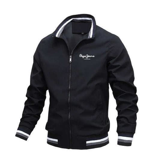 Chaqueta Hombre Impermeable Otoño/Invierno – Cortaviento, Cuello Alto, Estilo Bomber Casual y Deportivo