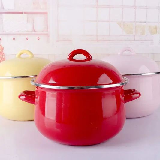 Cacerola de Esmalte Engrosada – Utensilios de Cocina, Ollas y Sartenes Esmaltadas para Cocinar