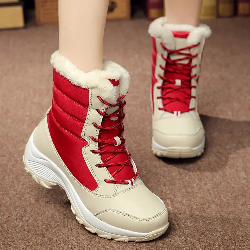 Botines Mujer Invierno con Plataforma – Cálidos, Ligeros, Antideslizantes, Ideales para Nieve y Uso Diario
