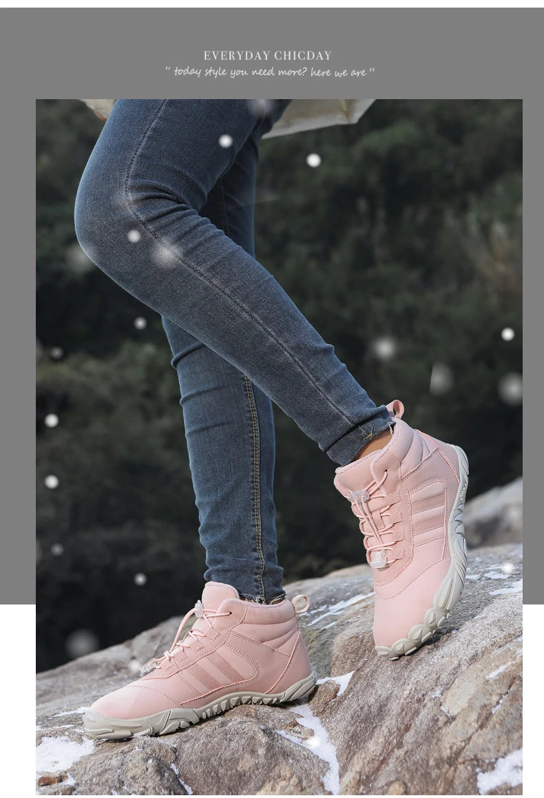 Botas de Invierno Impermeables Unisex – Tipo Barefoot, Cálidas con Forro de Peluche, Ideales para Nieve, Caminatas y Outdoor