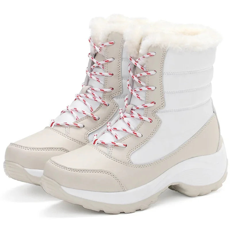 Botines Mujer Invierno con Plataforma – Cálidos, Ligeros, Antideslizantes, Ideales para Nieve y Uso Diario