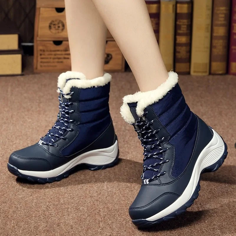 Botines Mujer Invierno con Plataforma – Cálidos, Ligeros, Antideslizantes, Ideales para Nieve y Uso Diario