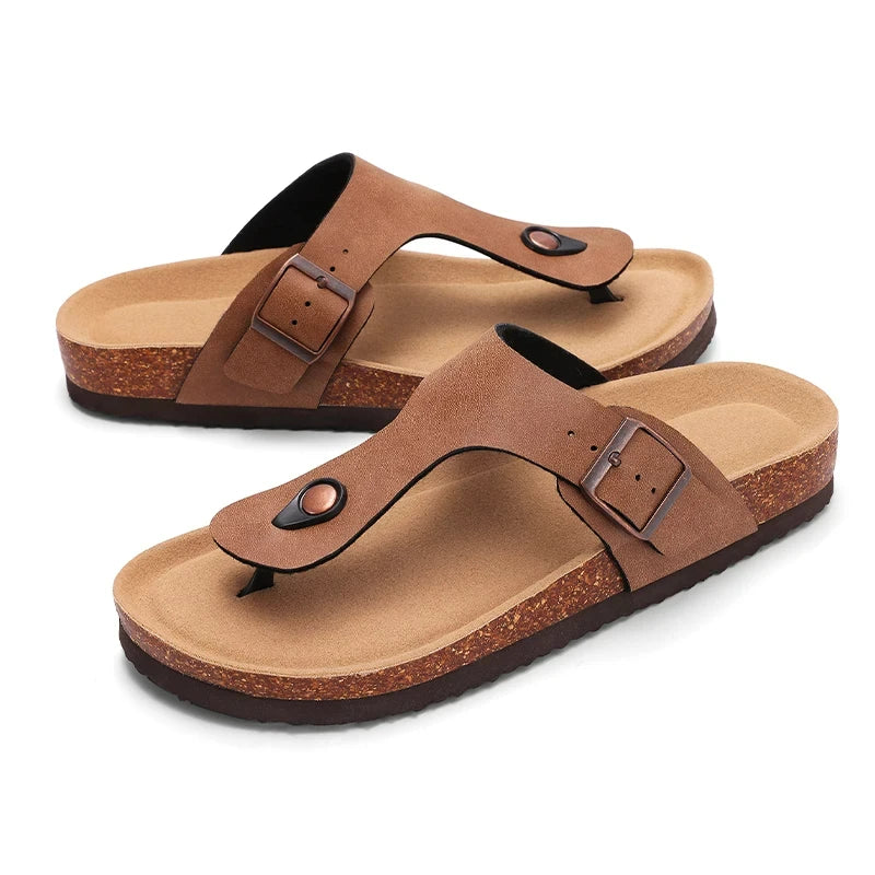 Sandalias de Corcho con Soporte de Arco – Antideslizantes, Cómodas y Estilo Clásico (Unisex)