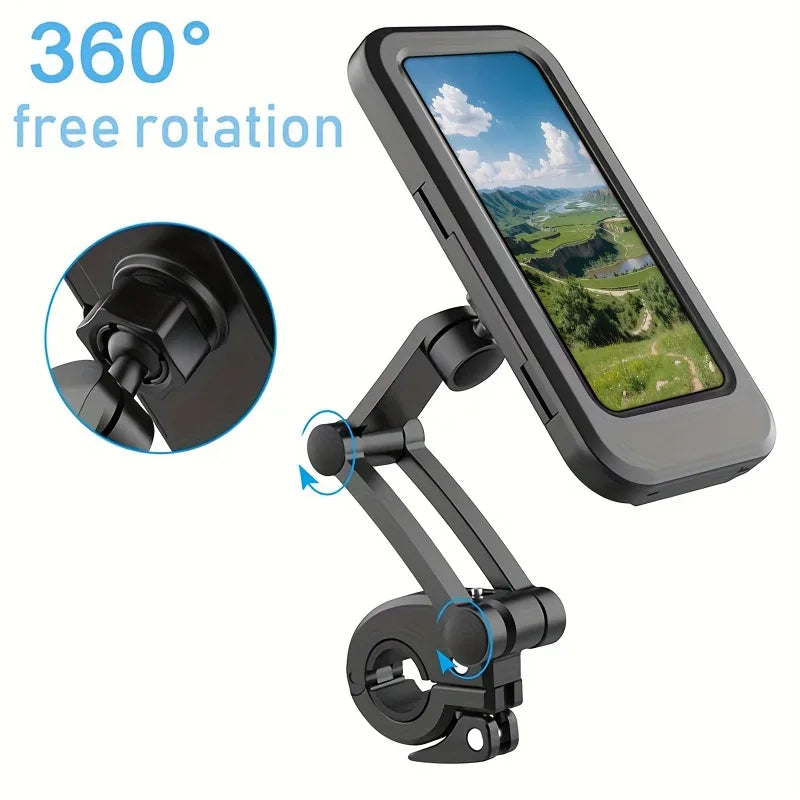 Soporte impermeable para celular para motocicleta y bicicleta, soporte universal para GPS con rotación de 360°