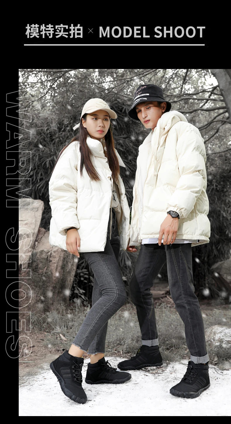 Botas de Invierno Impermeables Unisex – Tipo Barefoot, Cálidas con Forro de Peluche, Ideales para Nieve, Caminatas y Outdoor
