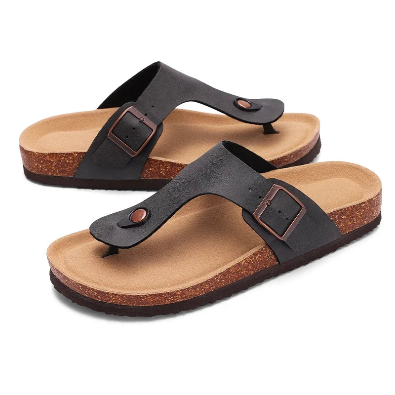 Sandalias de Corcho con Soporte de Arco – Antideslizantes, Cómodas y Estilo Clásico (Unisex)