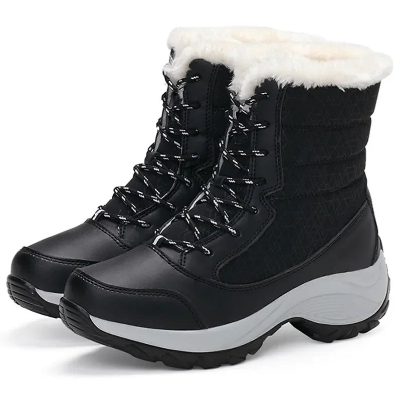 Botines Mujer Invierno con Plataforma – Cálidos, Ligeros, Antideslizantes, Ideales para Nieve y Uso Diario