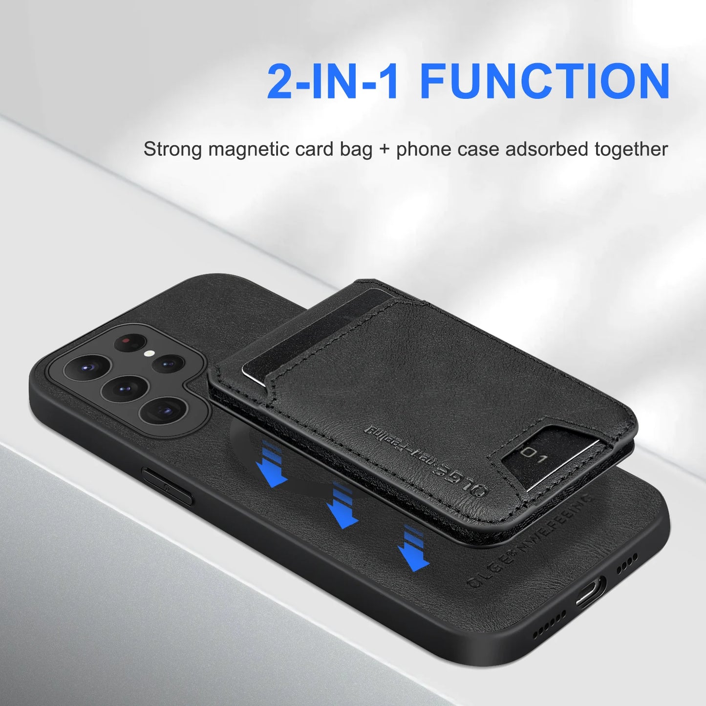 Wallet Card Holder Case for Samsung Galaxy S26 S25 S24 S23 S22 S21 Ultra Plus FE Edge Magnet Cover Leather Mag-safe Stand Shell