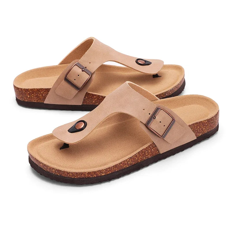 Sandalias de Corcho con Soporte de Arco – Antideslizantes, Cómodas y Estilo Clásico (Unisex)