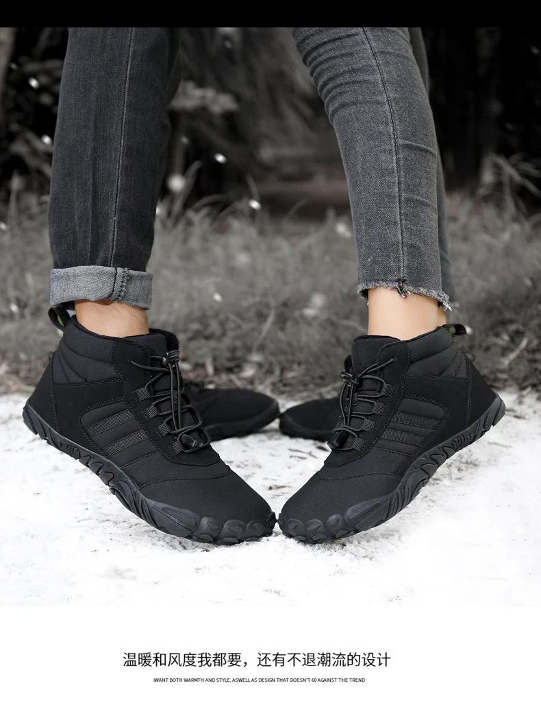 Botas de Invierno Impermeables Unisex – Tipo Barefoot, Cálidas con Forro de Peluche, Ideales para Nieve, Caminatas y Outdoor