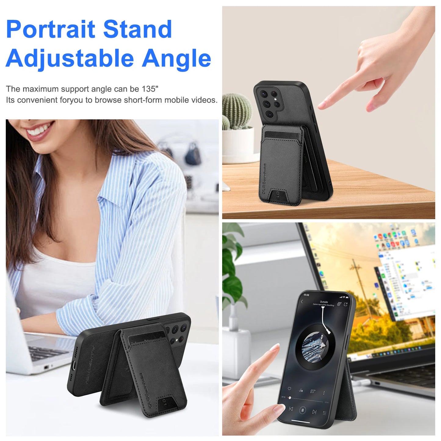 Wallet Card Holder Case for Samsung Galaxy S26 S25 S24 S23 S22 S21 Ultra Plus FE Edge Magnet Cover Leather Mag-safe Stand Shell