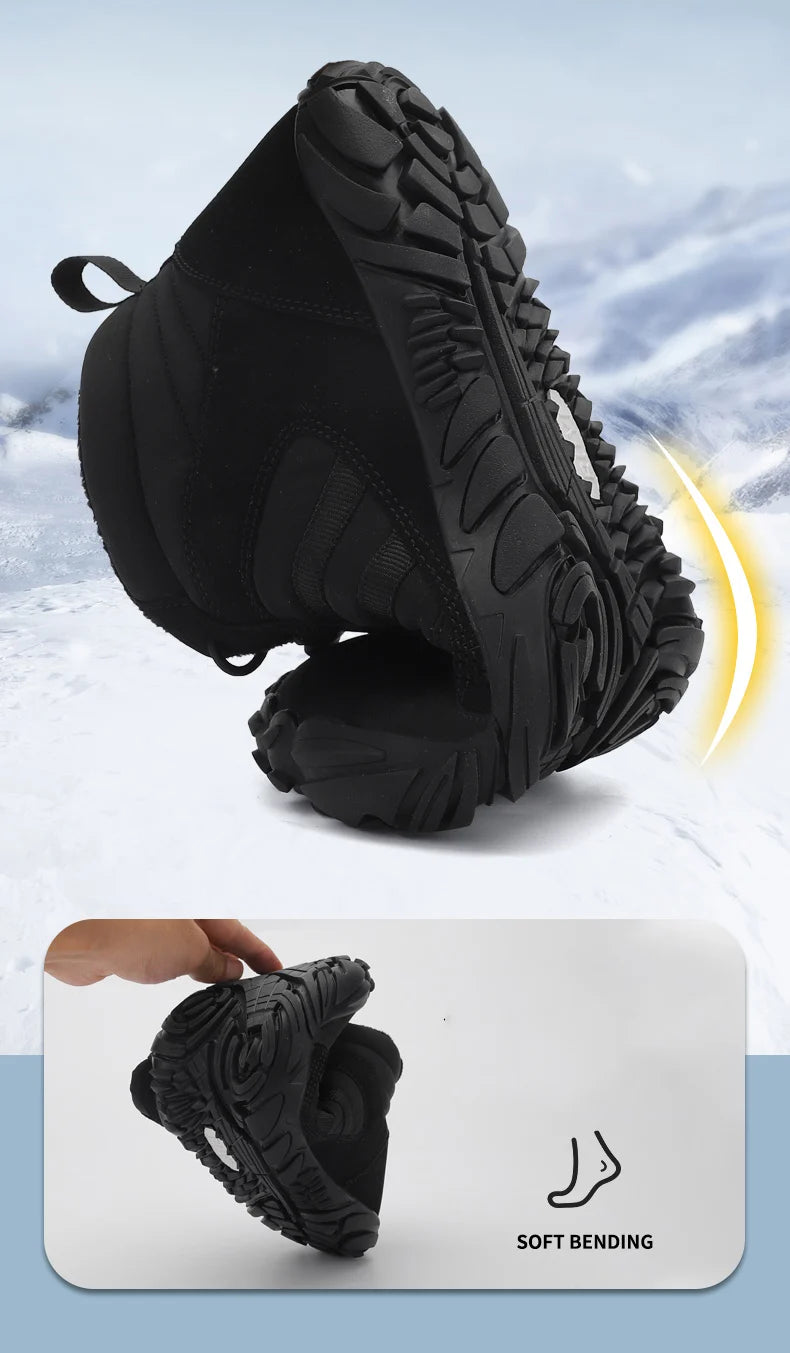Botas de Invierno Impermeables Unisex – Tipo Barefoot, Cálidas con Forro de Peluche, Ideales para Nieve, Caminatas y Outdoor