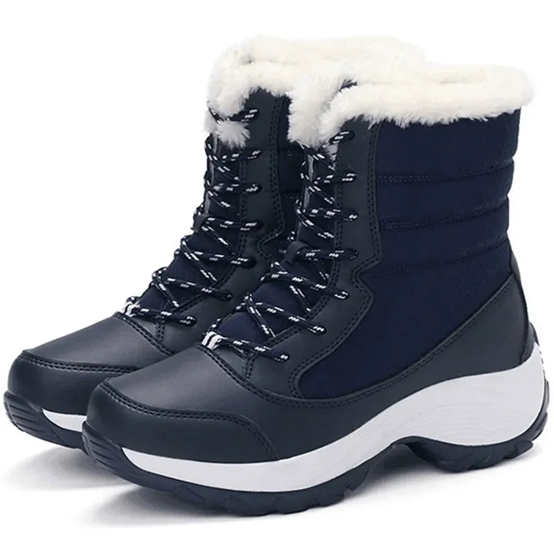 Botines Mujer Invierno con Plataforma – Cálidos, Ligeros, Antideslizantes, Ideales para Nieve y Uso Diario
