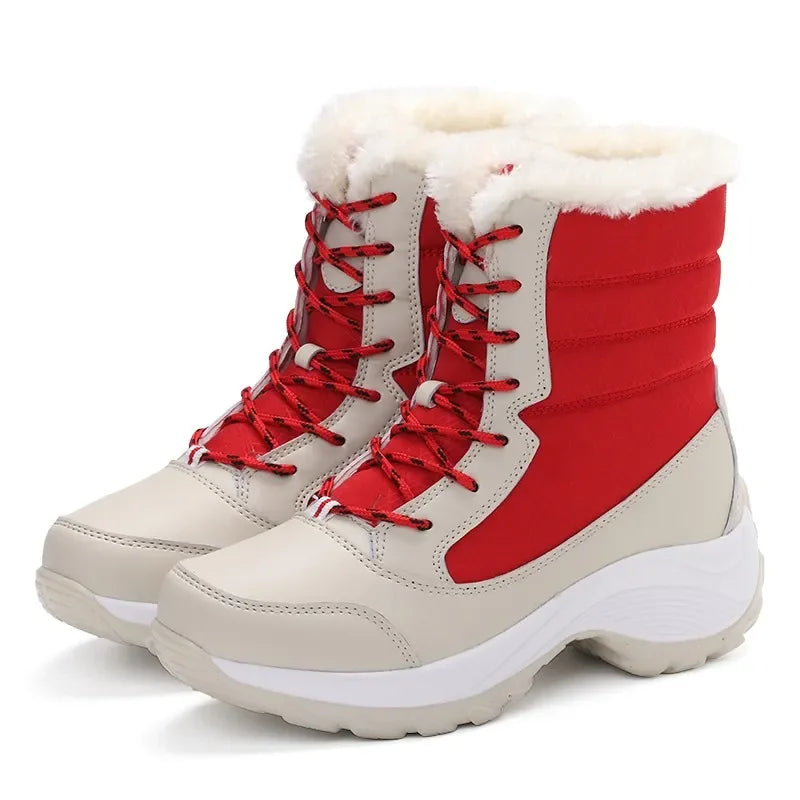 Botines Mujer Invierno con Plataforma – Cálidos, Ligeros, Antideslizantes, Ideales para Nieve y Uso Diario