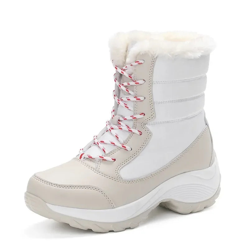 Botines Mujer Invierno con Plataforma – Cálidos, Ligeros, Antideslizantes, Ideales para Nieve y Uso Diario
