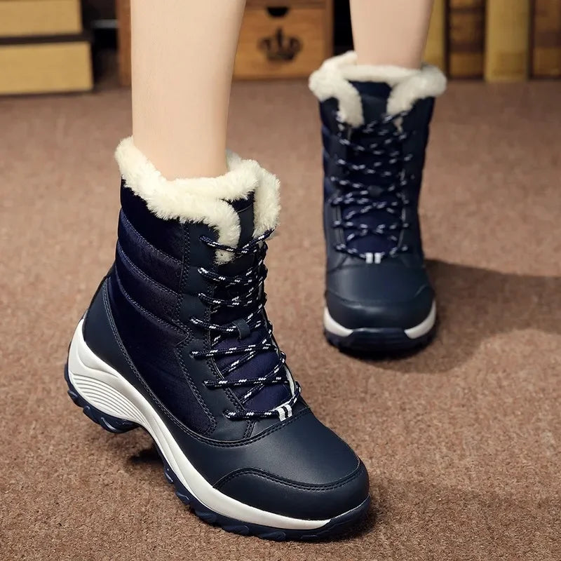 Botines Mujer Invierno con Plataforma – Cálidos, Ligeros, Antideslizantes, Ideales para Nieve y Uso Diario