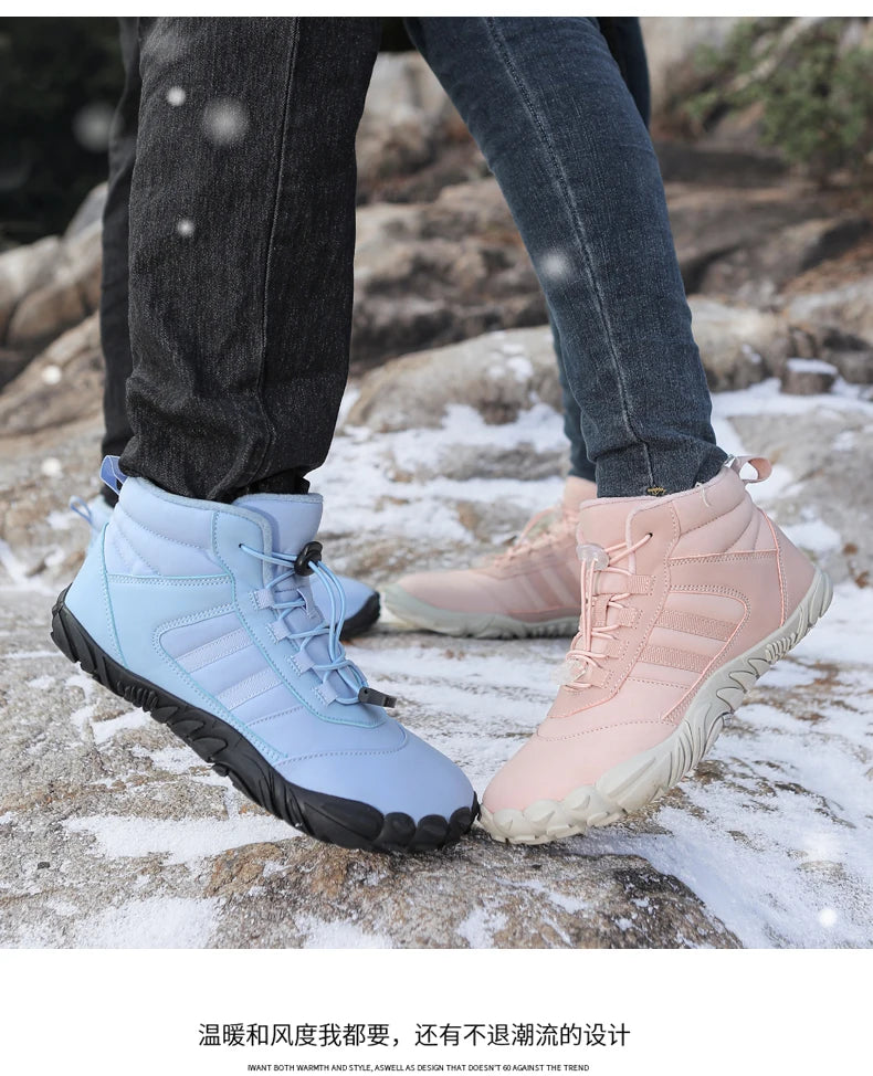 Botas de Invierno Impermeables Unisex – Tipo Barefoot, Cálidas con Forro de Peluche, Ideales para Nieve, Caminatas y Outdoor