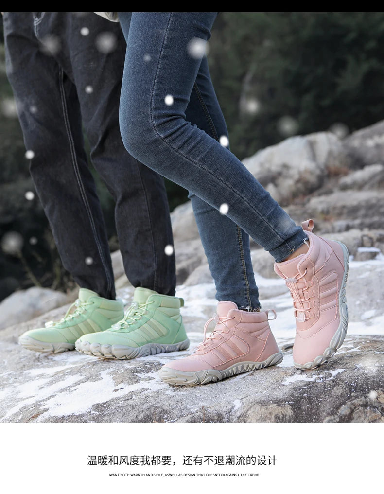Botas de Invierno Impermeables Unisex – Tipo Barefoot, Cálidas con Forro de Peluche, Ideales para Nieve, Caminatas y Outdoor