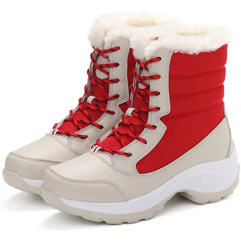 Botines Mujer Invierno con Plataforma – Cálidos, Ligeros, Antideslizantes, Ideales para Nieve y Uso Diario