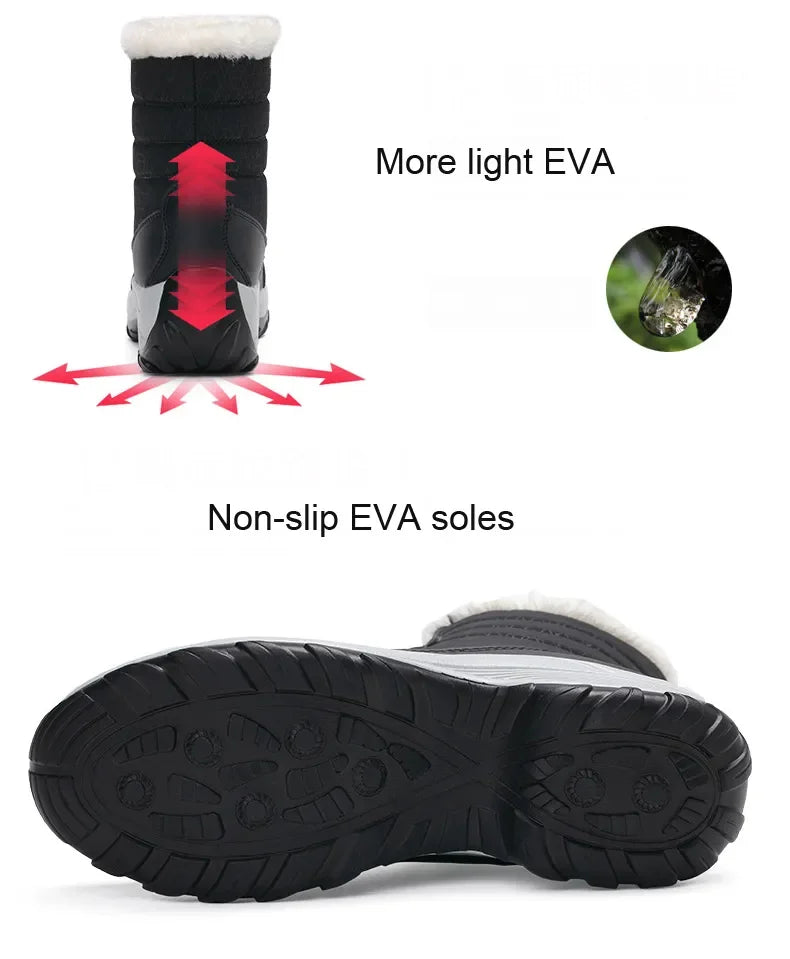 Botines Mujer Invierno con Plataforma – Cálidos, Ligeros, Antideslizantes, Ideales para Nieve y Uso Diario