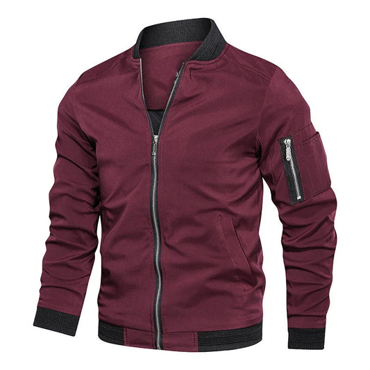 Chaqueta Hombre Ligera Bomber – Cortaviento, Casual y Deportiva con Bolsillos (Primavera/Otoño)