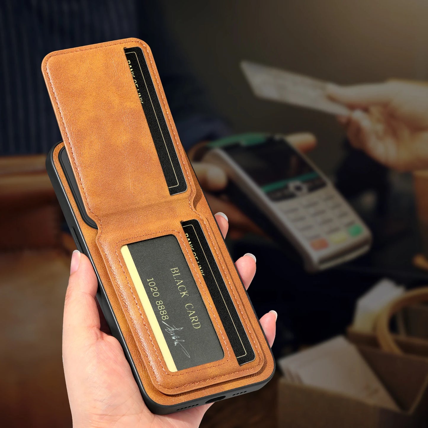 Wallet Card Holder Case for Samsung Galaxy S26 S25 S24 S23 S22 S21 Ultra Plus FE Edge Magnet Cover Leather Mag-safe Stand Shell