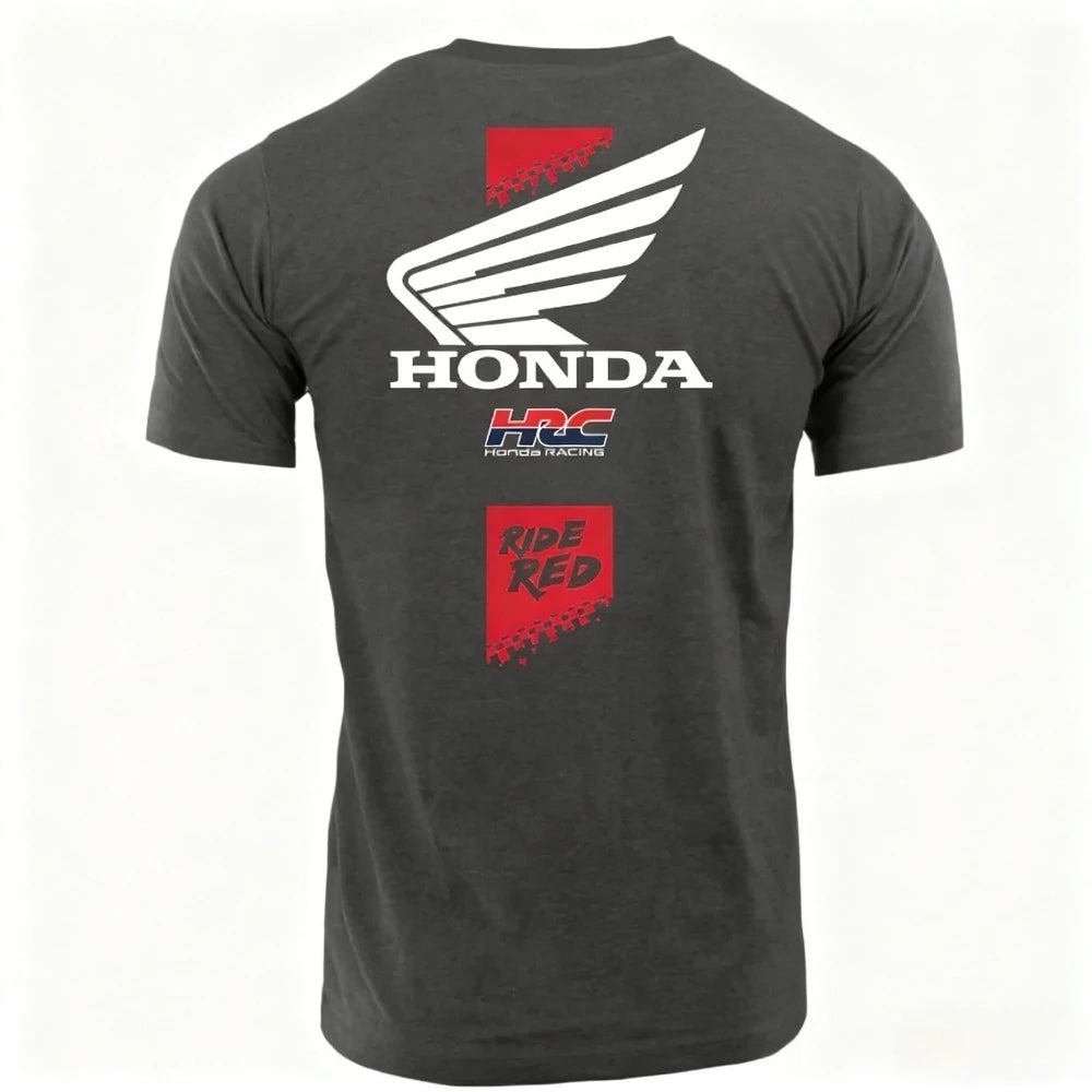 Polera Honda Hombre y Mujer – Camiseta Algodón Manga Corta Estilo Racing Gold Wing, Casual Verano/Primavera