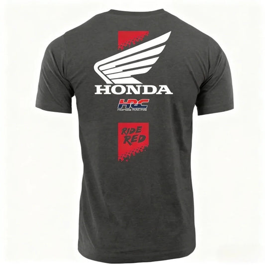 Polera Honda Hombre y Mujer – Camiseta Algodón Manga Corta Estilo Racing Gold Wing, Casual Verano/Primavera