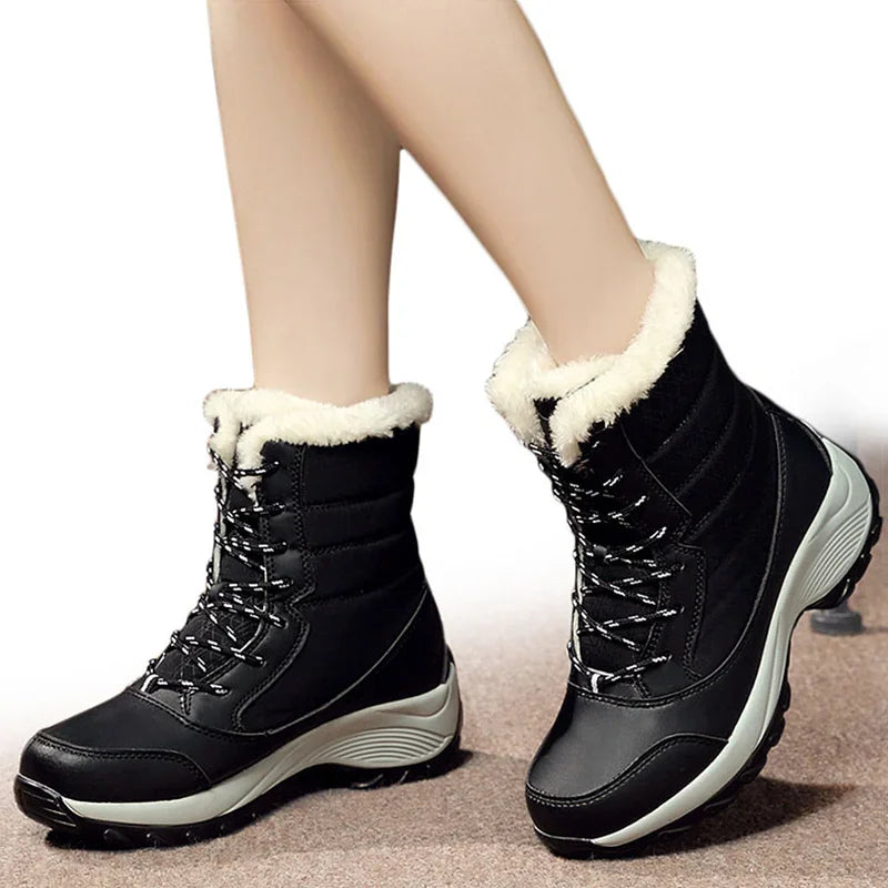 Botines Mujer Invierno con Plataforma – Cálidos, Ligeros, Antideslizantes, Ideales para Nieve y Uso Diario