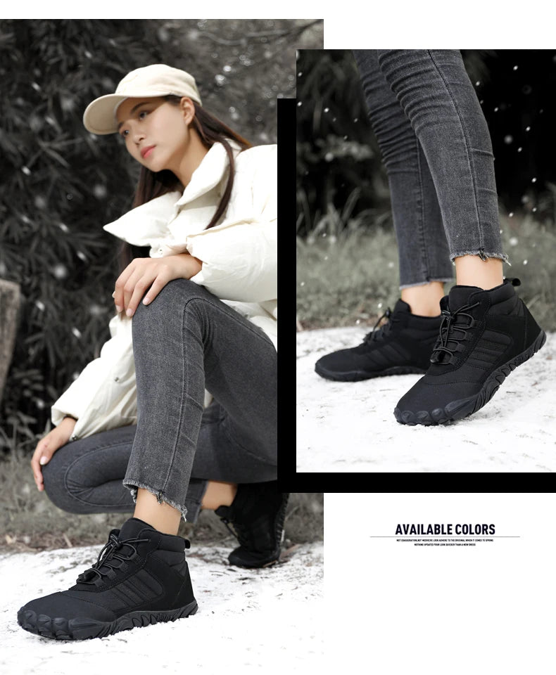 Botas de Invierno Impermeables Unisex – Tipo Barefoot, Cálidas con Forro de Peluche, Ideales para Nieve, Caminatas y Outdoor